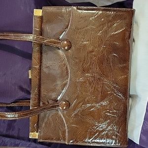 Vintage brown purse, 10.5 wide, 8 high, 3.5 depth, interior pocket
